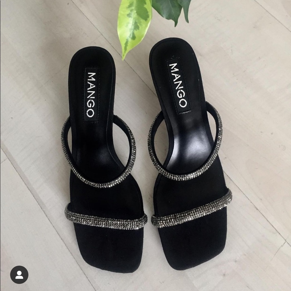 Mango goat leather sandals with strass straps